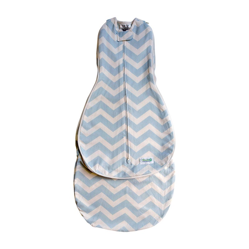Woombie Grow with Me Baby Swaddle, Convertible Swaddle Fits Babies 0-9 Months, Expands to Wearable Blanket for Babies up to 18 Months, Dreamy Blue Chevron - Image 4